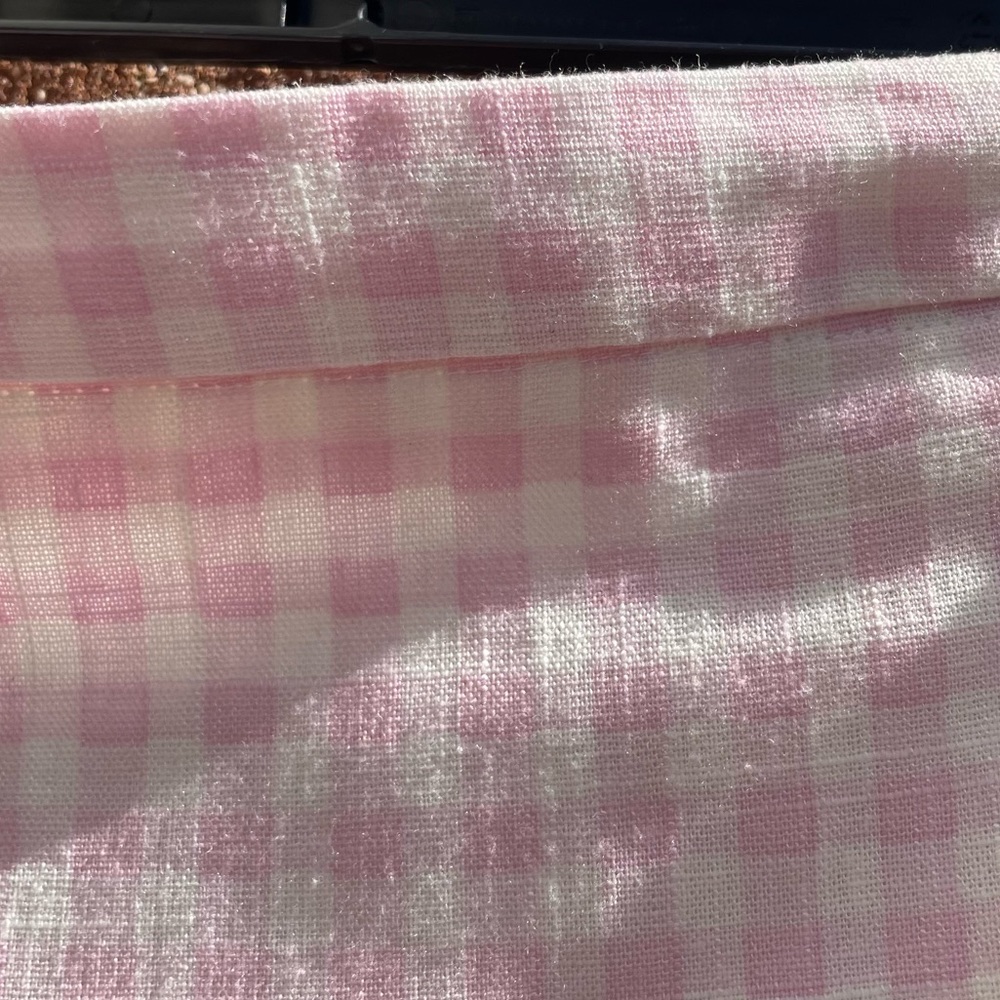 Nwt Draper James skirt RSVP Pink White Gingham plaid ruffle hem womens 10 - Picture 4 of 9